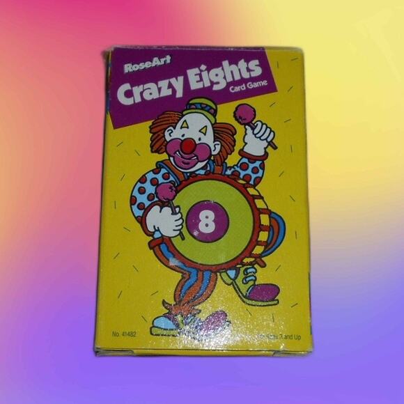 Vintage RoseArt 1993 Crazy Eights 8s Card Game No. 41482 Circus Themed - Picture 1 of 6